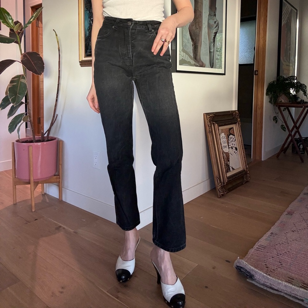 Reformation Boot Cut Faded Black Denim. Size 24